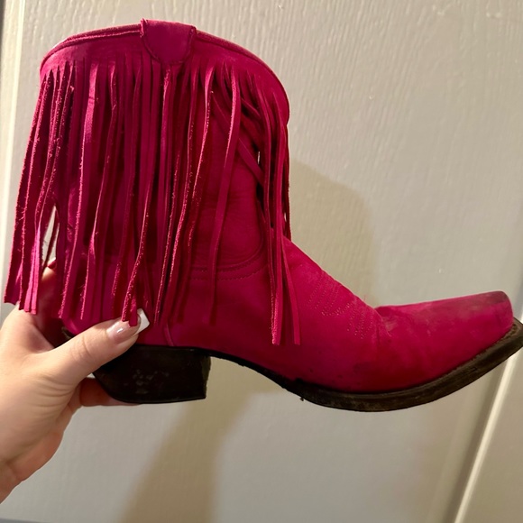 Eight Second Angel - pink fringe Cowgirl Boots - Picture 2 of 3